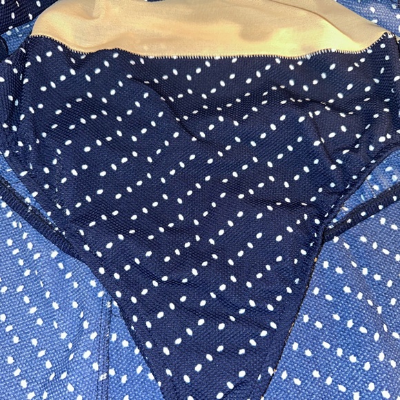 Vintage GABAR Swimdress Navy And White Dot White Trim Size 12 MINT CONDITION - Picture 5 of 7